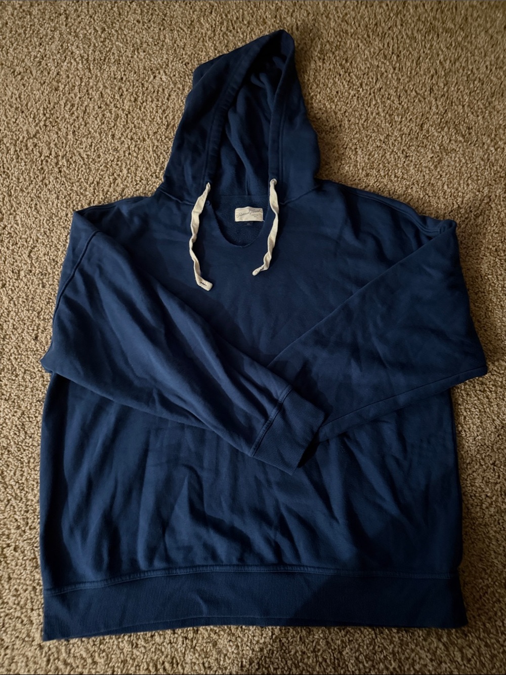 Universal Thread Navy Hoodie with Cream Drawstrings
